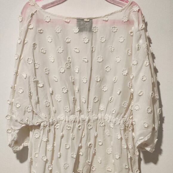 MILLY Minis Swim.Cover up 3D Flowers Ivory 100%cotton Size 10 years Beach Summer - Picture 2 of 10